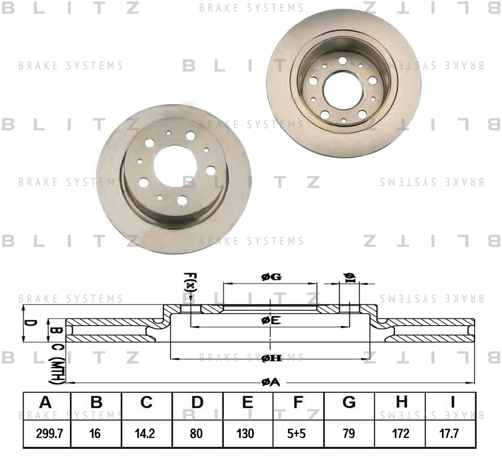 BLITZ BS0242 Диск тормозной задний