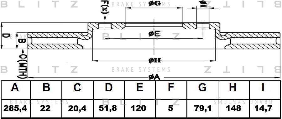 BLITZ BS0369 Диск тормозной передний вентилируемый