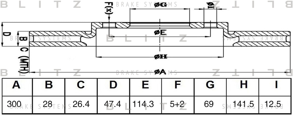 BLITZ BS0467 Диск тормозной передний вентилируемый