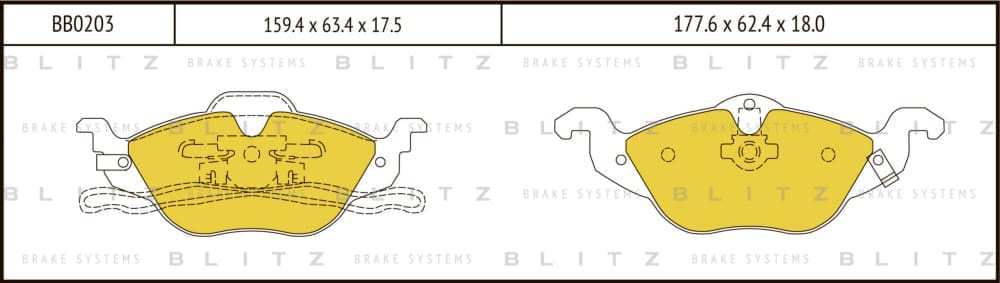 BLITZ BB0203 Колодки тормозные дисковые передние