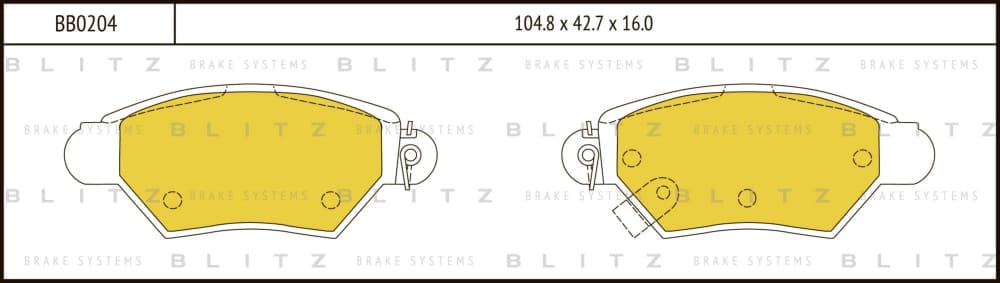BLITZ BB0204 Колодки тормозные дисковые задние
