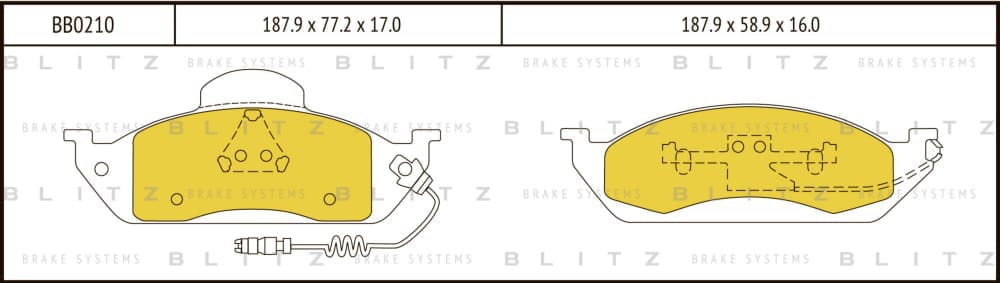 BLITZ BB0210 Колодки тормозные дисковые передние
