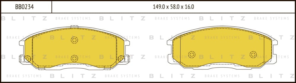 BLITZ BB0234 Колодки тормозные дисковые | перед |