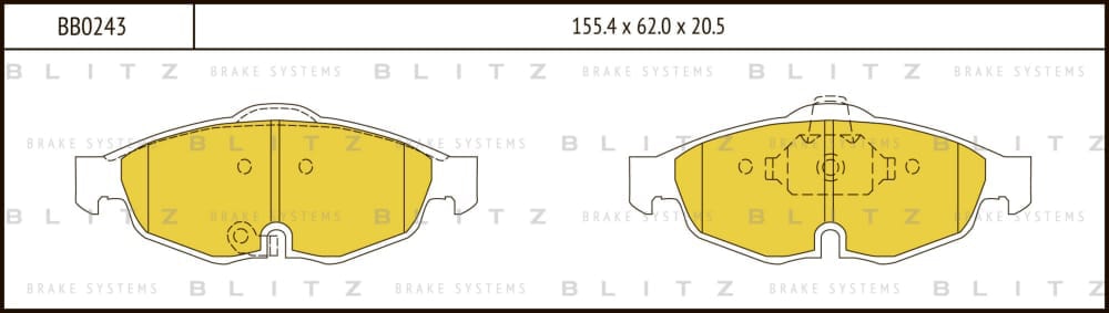 BLITZ BB0243 Колодки тормозные дисковые передние