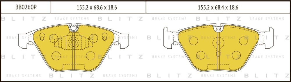 BLITZ BB0260P Колодки тормозные дисковые передние