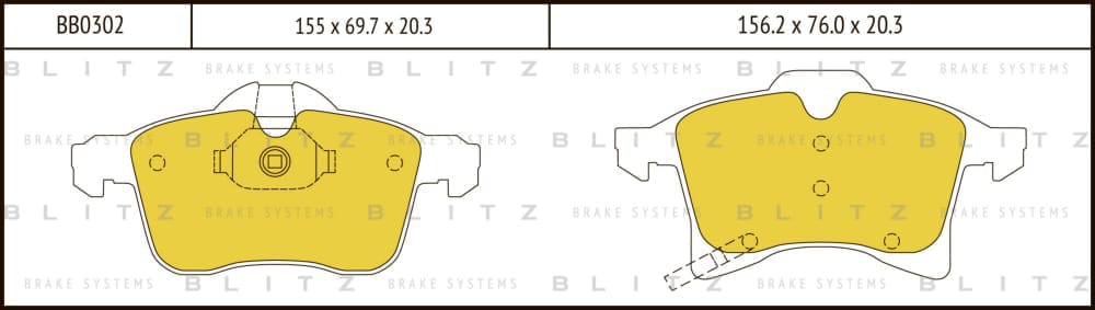 BLITZ BB0302 Колодки тормозные дисковые передние