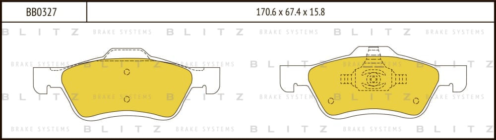BLITZ BB0327 Колодки тормозные дисковые | перед |