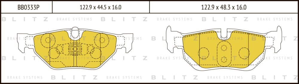 BLITZ BB0333P Колодки тормозные дисковые | зад |