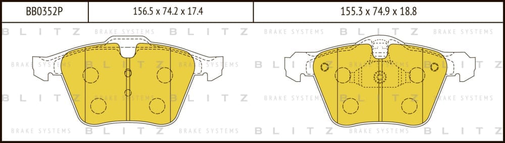 BLITZ BB0352P Колодки тормозные дисковые передние