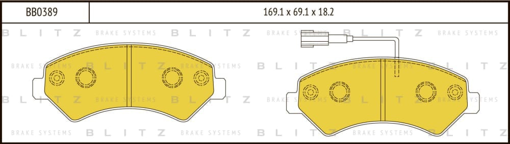 BLITZ BB0389 Колодки тормозные дисковые передние