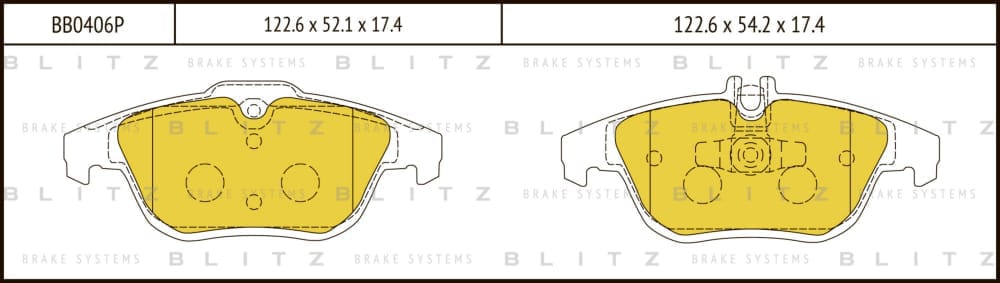BLITZ BB0406P Колодки тормозные дисковые задние