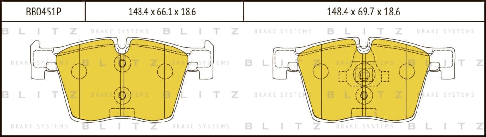BLITZ BB0451P Колодки тормозные дисковые передние