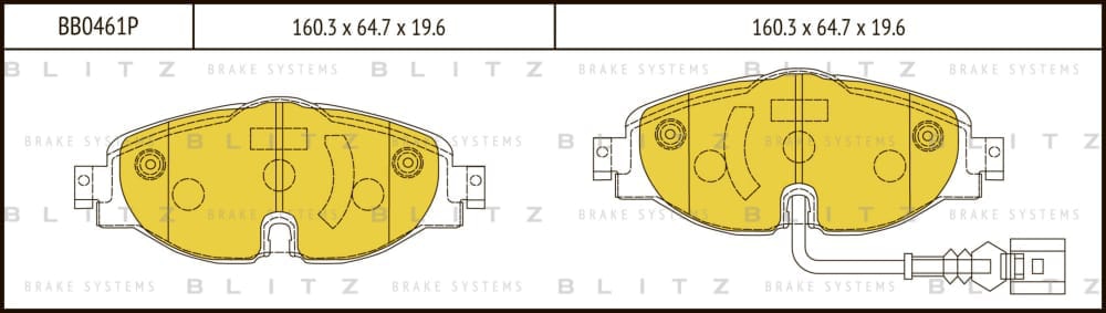 BLITZ BB0461P Колодки тормозные дисковые | перед |