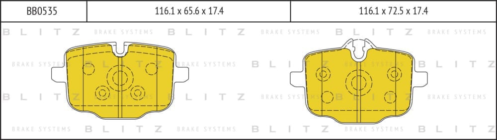BLITZ BB0535 Колодки тормозные дисковые задние