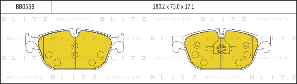 BLITZ BB0538 Колодки тормозные дисковые передние