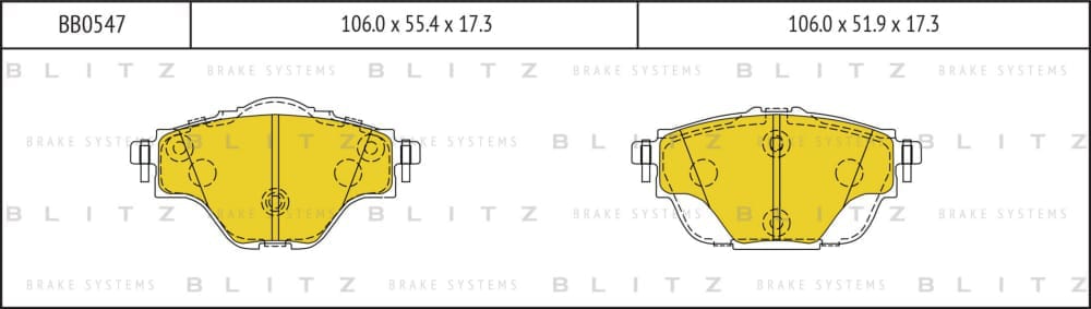 BLITZ BB0547 Колодки тормозные дисковые задние