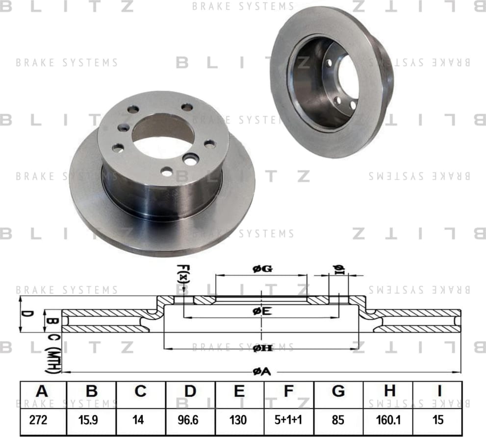 BLITZ BS0119 Диск тормозной задний