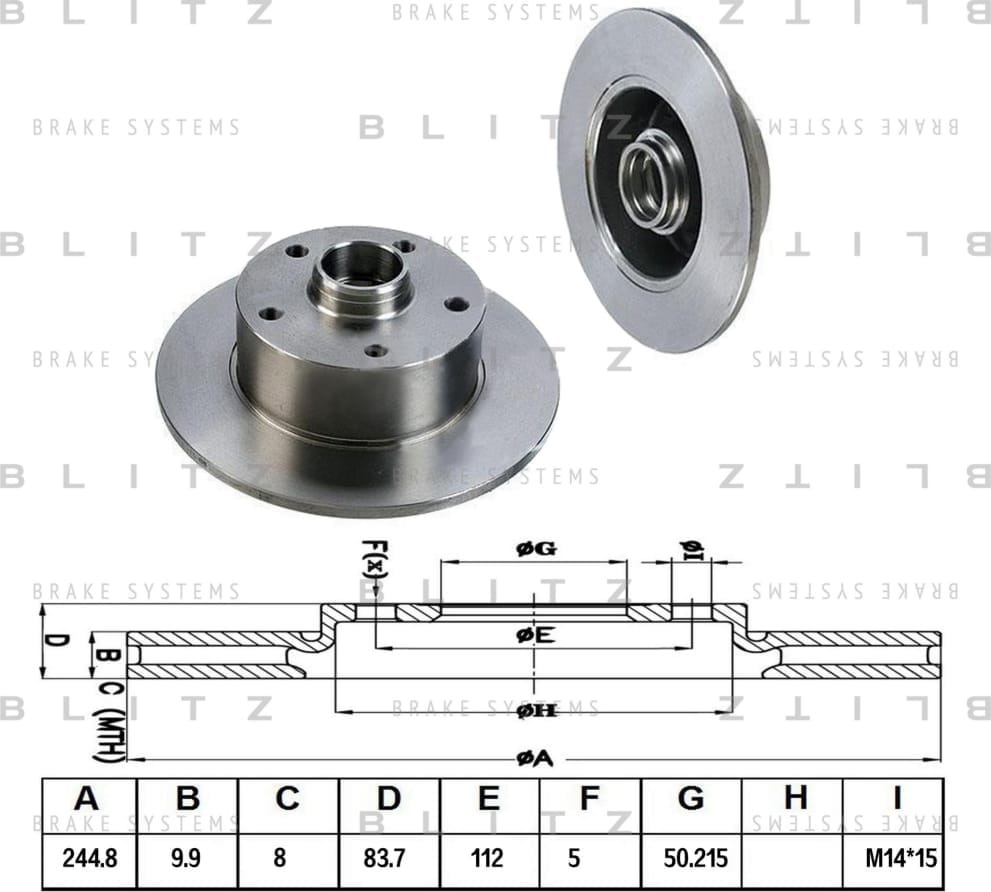 BLITZ BS0145 Диск тормозной задний