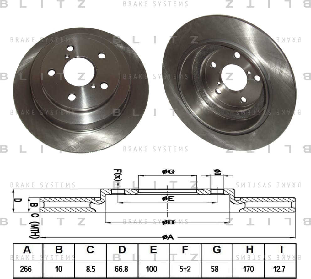 BLITZ BS0146 Диск тормозной задний