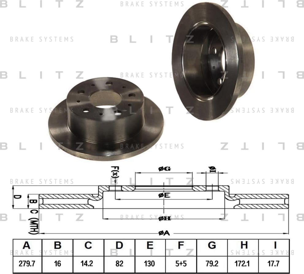 BLITZ BS0175 Диск тормозной задний