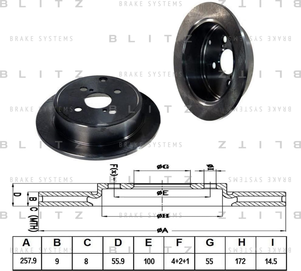 BLITZ BS0181 Диск тормозной задний