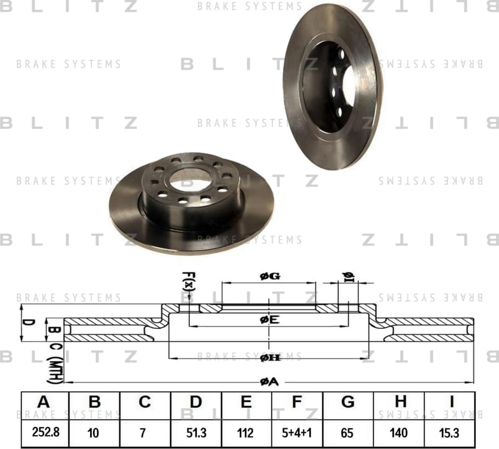 BLITZ BS0186 Диск тормозной задний