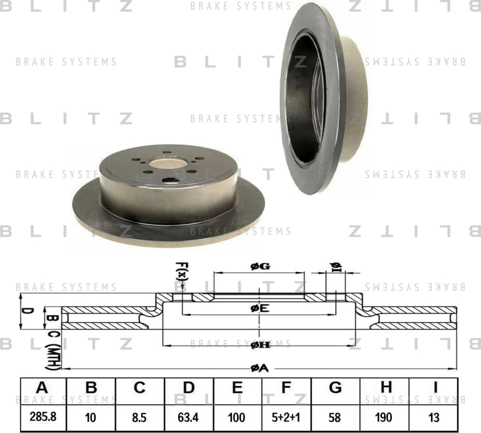 BLITZ BS0197 Диск тормозной задний