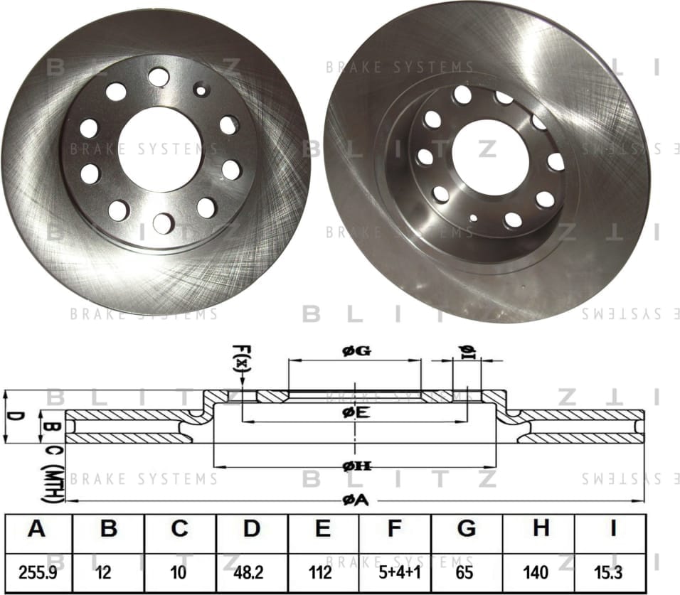 BLITZ BS0198 Диск тормозной задний