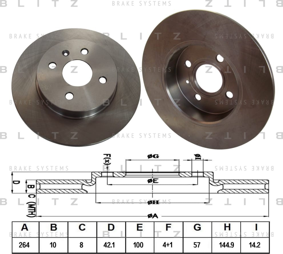 BLITZ BS0207 Диск тормозной задний
