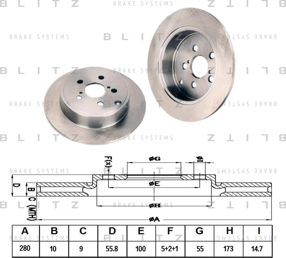 BLITZ BS0220 Диск тормозной задний