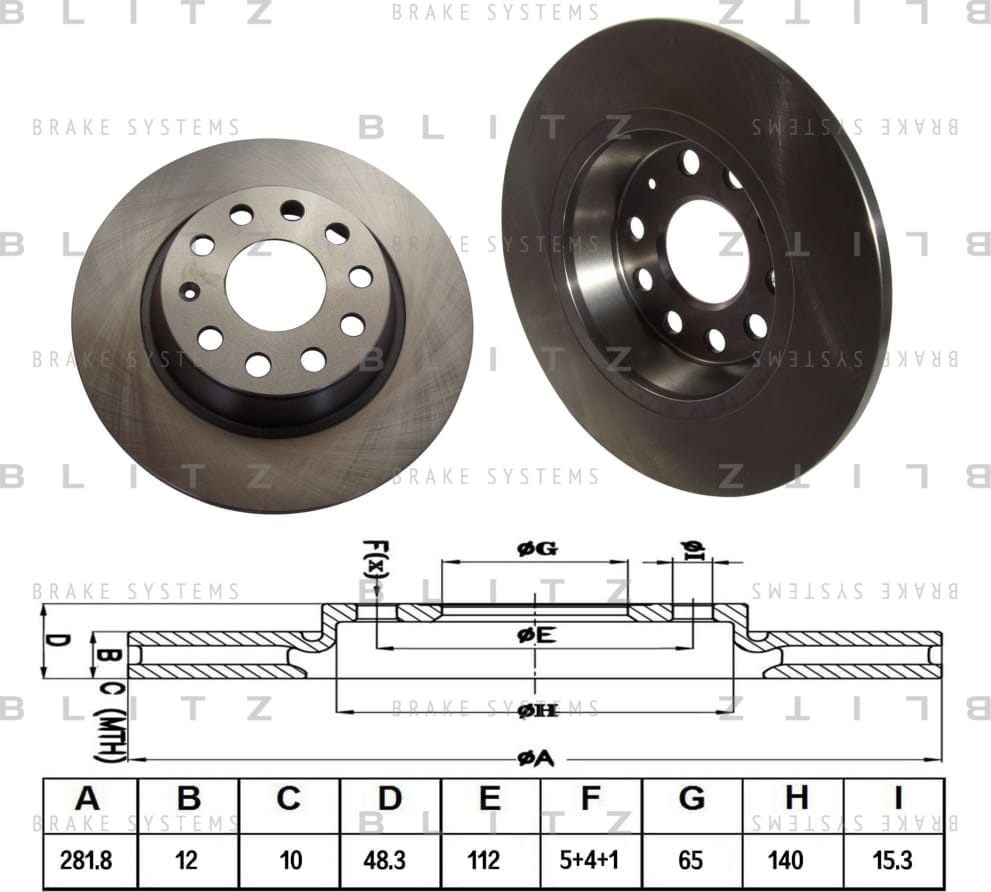 BLITZ BS0221 Диск тормозной задний