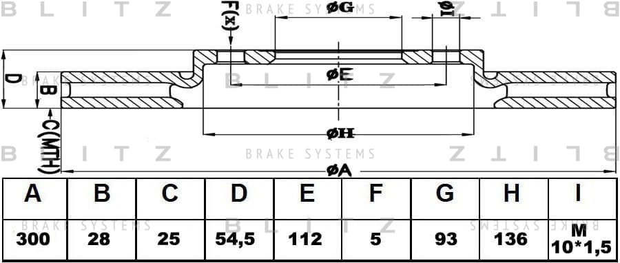 BLITZ BS0239 Диск тормозной передний вентилируемый