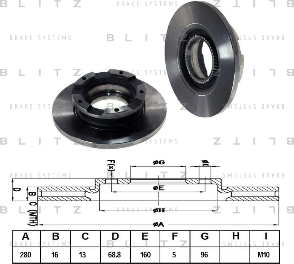 BLITZ BS0261 Диск тормозной задний
