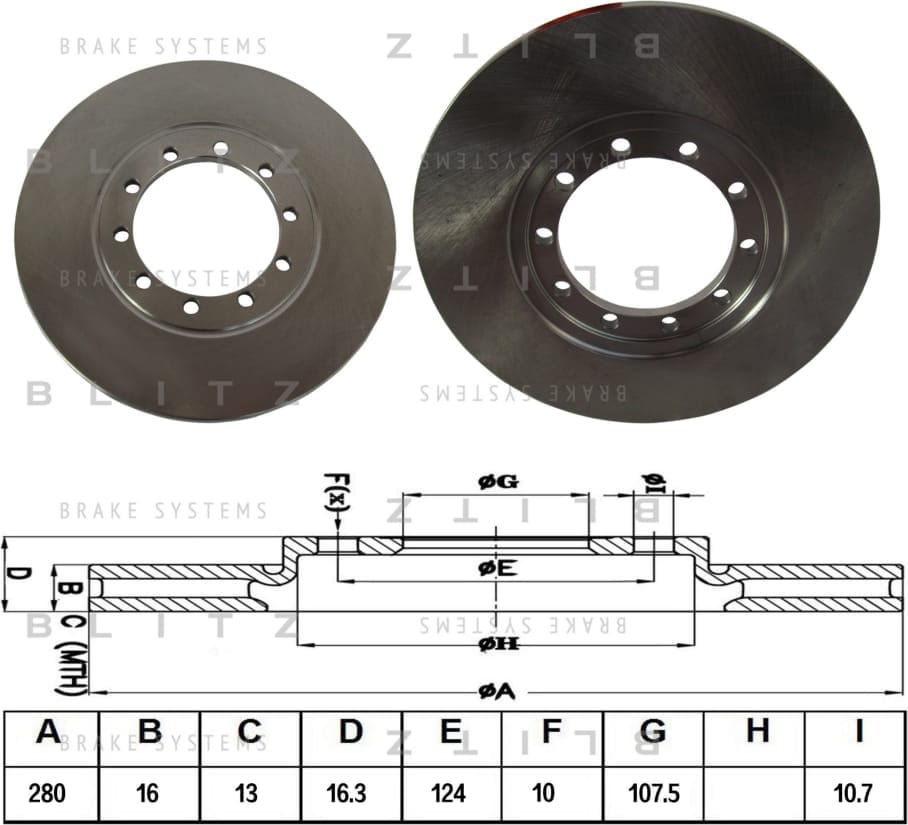 BLITZ BS0262 Диск тормозной задний