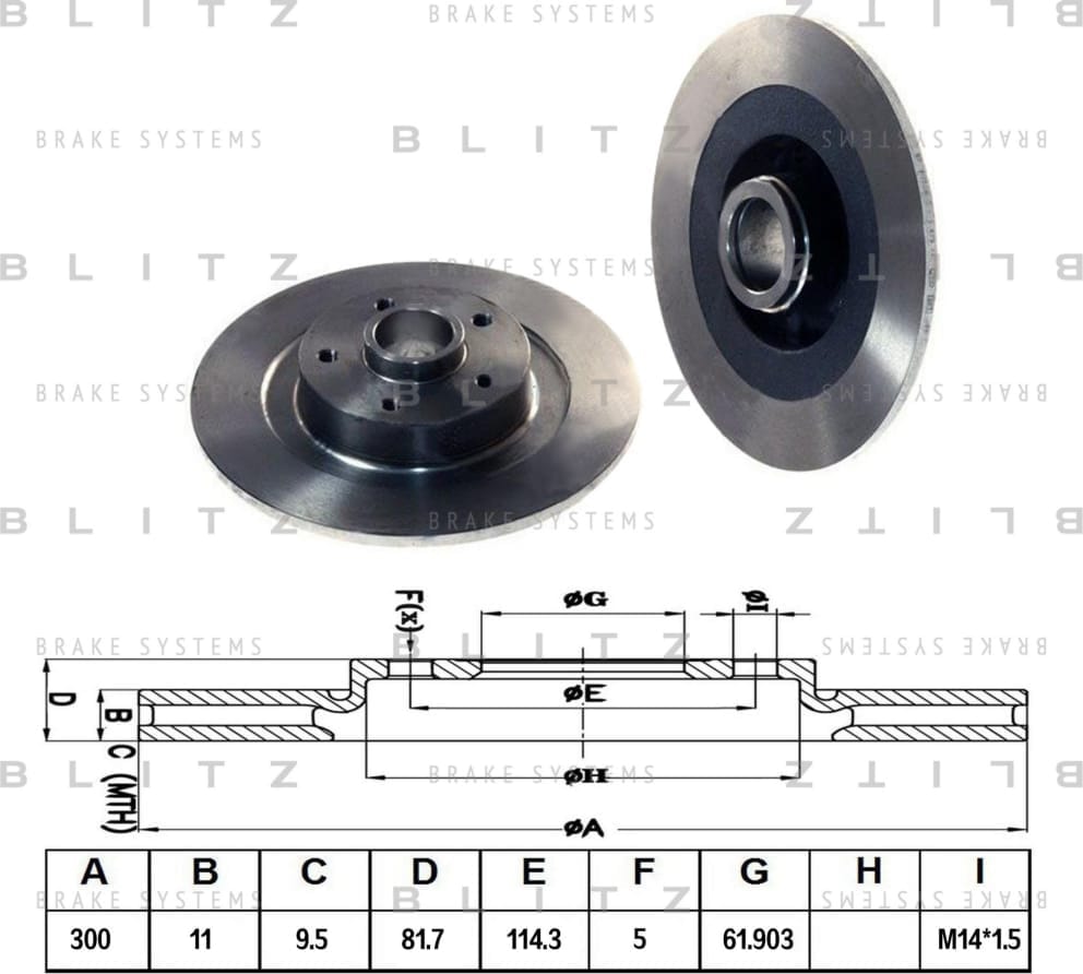 BLITZ BS0274 Диск тормозной задний