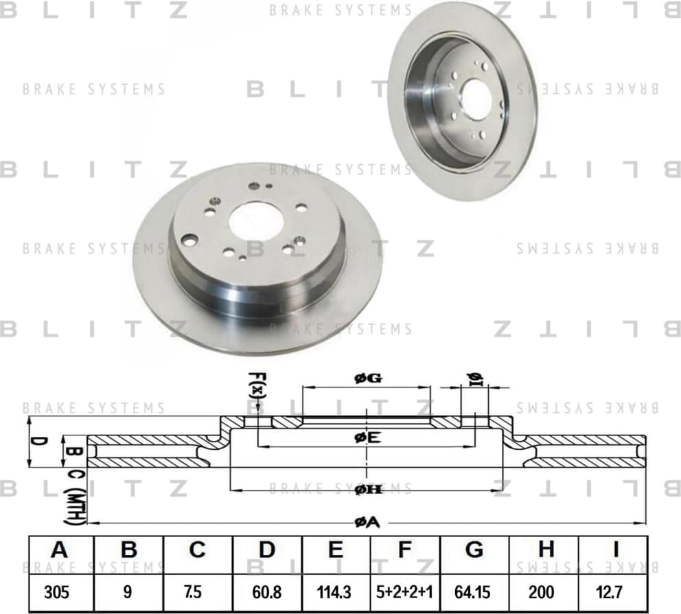 BLITZ BS0275 Диск тормозной задний