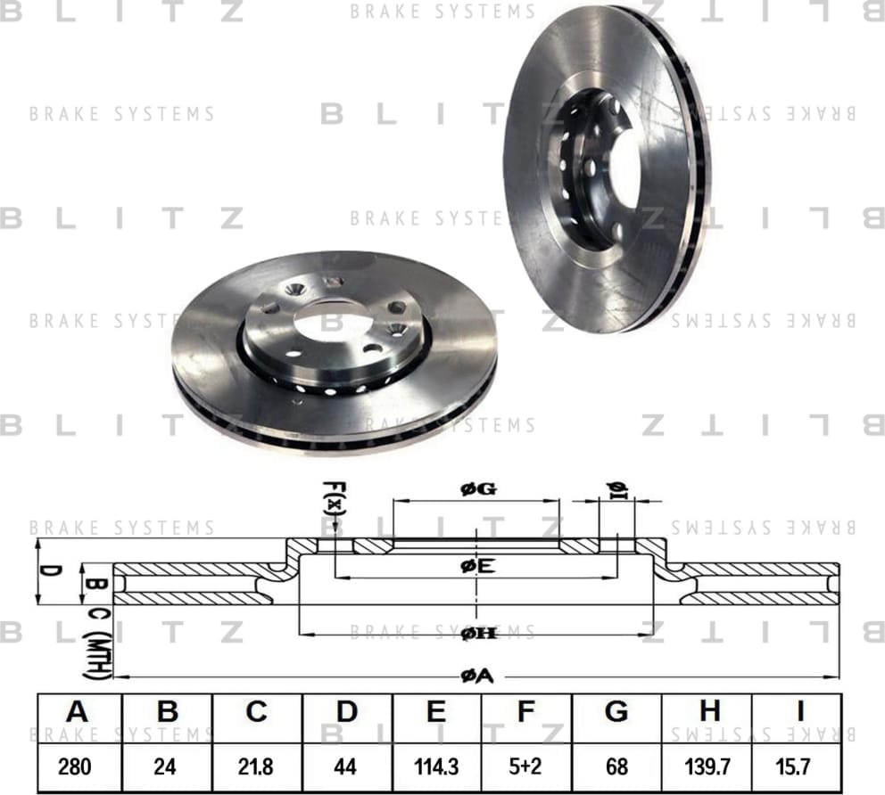 BLITZ BS0296 Диск тормозной | перед |