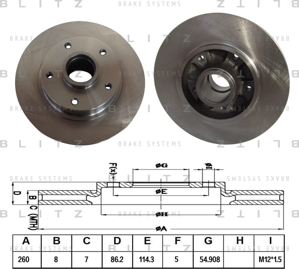 BLITZ BS0301 Диск тормозной задний