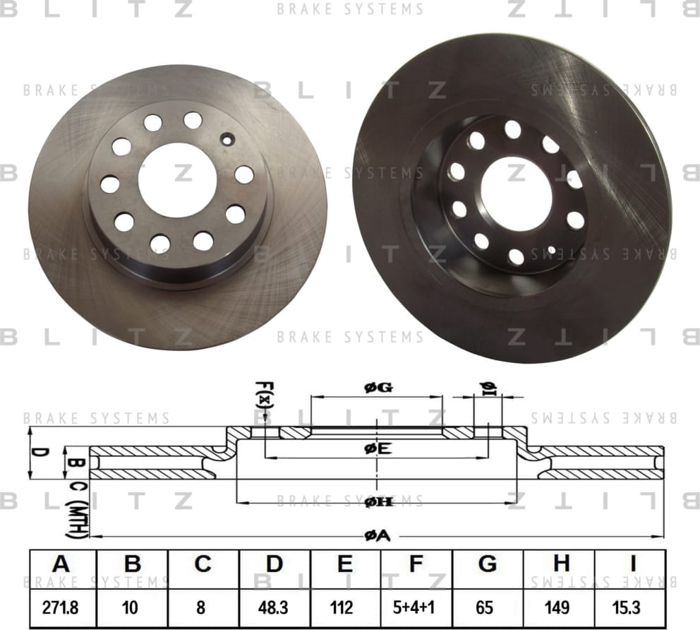 BLITZ BS0318 Диск тормозной задний