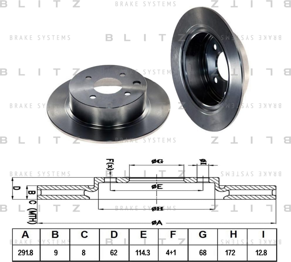 BLITZ BS0327 Диск тормозной задний