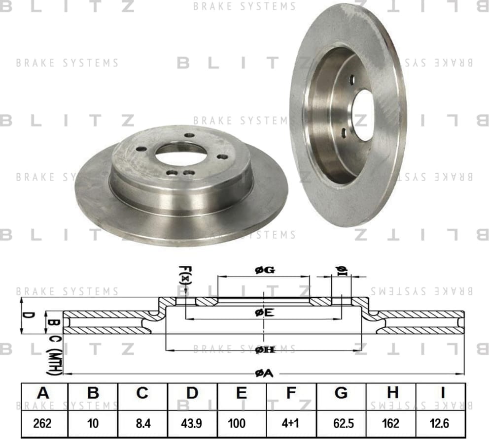 BLITZ BS0345 Диск тормозной | зад |