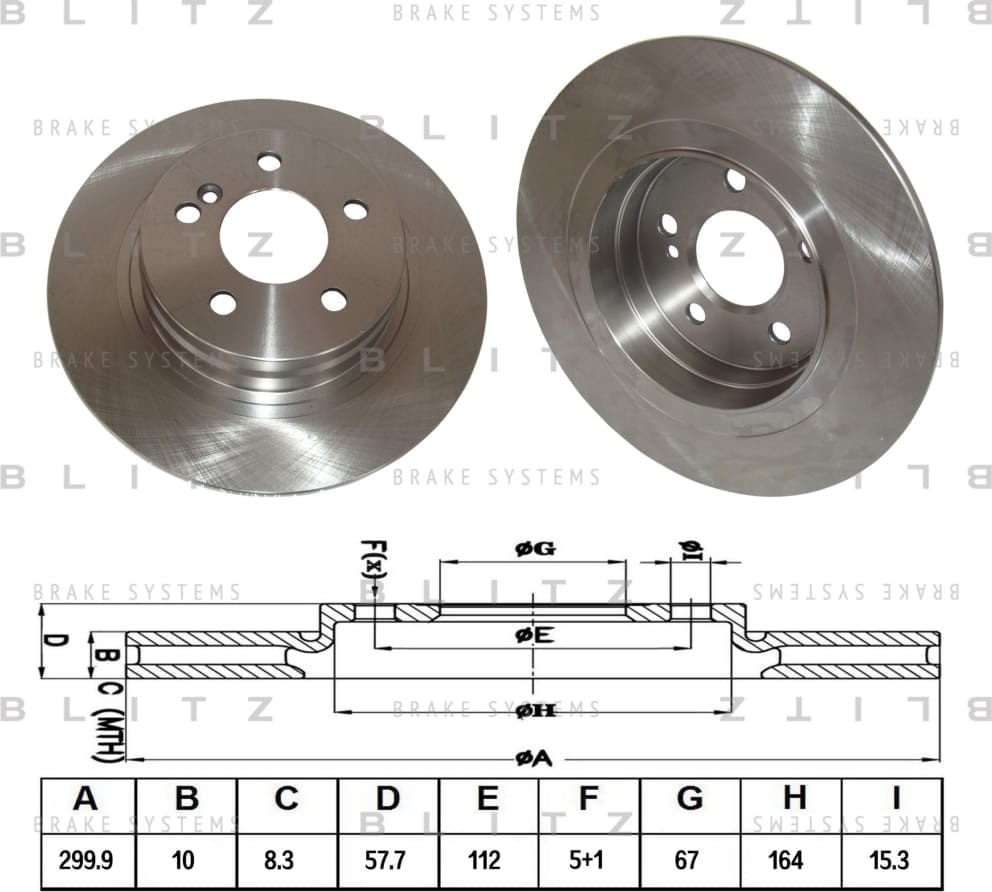 BLITZ BS0373 Диск тормозной задний