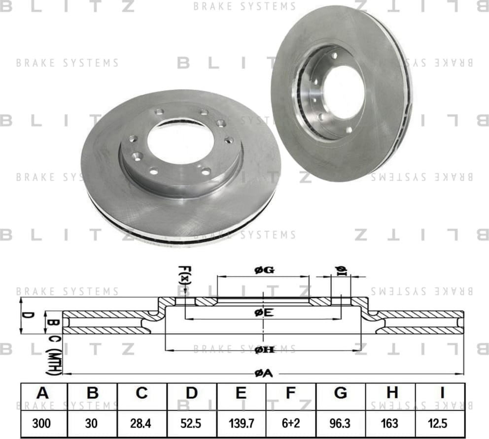 BLITZ BS0380 Диск тормозной передний вентилируемый