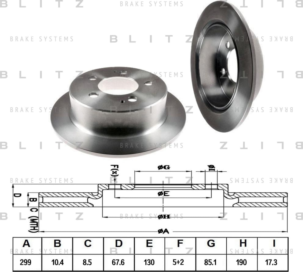 BLITZ BS0383 Диск тормозной задний