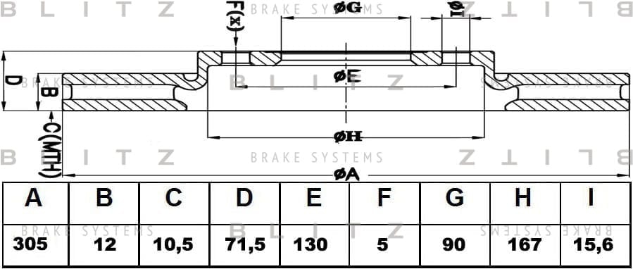 BLITZ BS0409 Диск тормозной задний