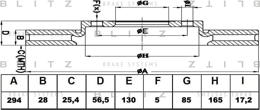 BLITZ BS0420 Диск тормозной передний вентилируемый