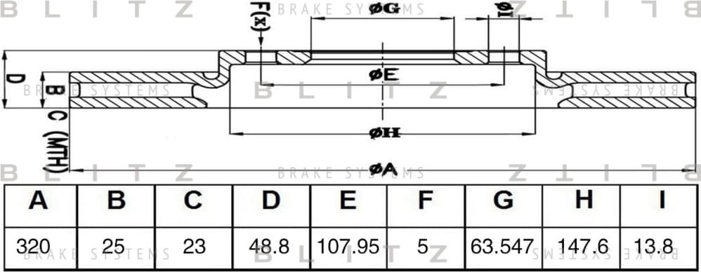 BLITZ BS0466 Диск тормозной передний вентилируемый