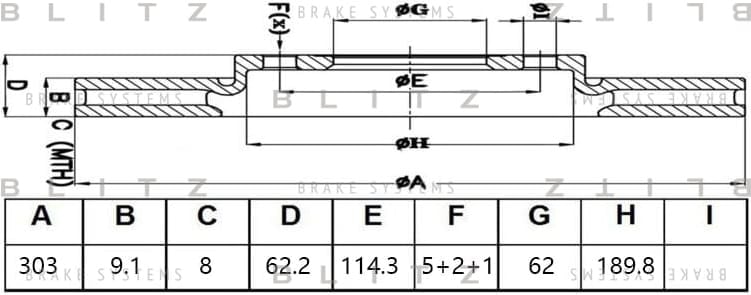 BLITZ BS0481 Диск тормозной задний