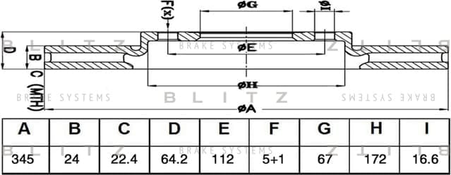 BLITZ BS0487 Диск тормозной задний