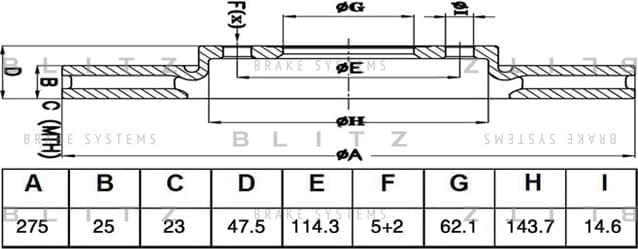 BLITZ BS0532 Диск тормозной передний вентилируемый